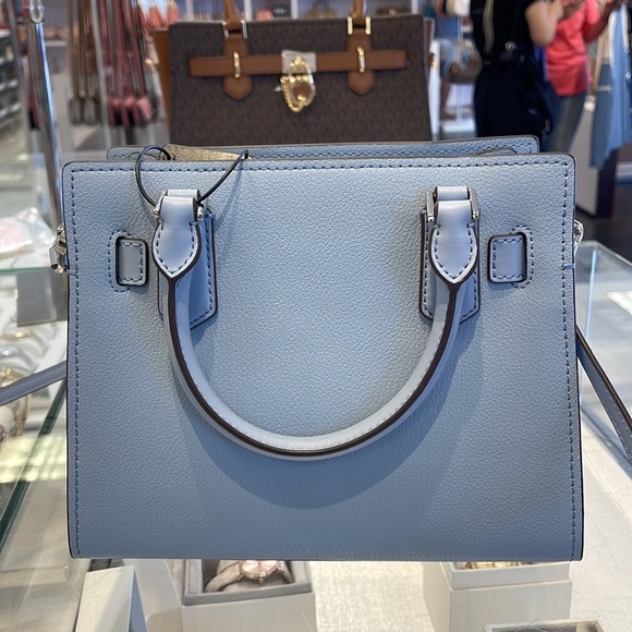 Michael Kors Hamilton Small Satchel Shoulder Crossbody Bag COLOR: Pale Blue - Picture 6 of 16
